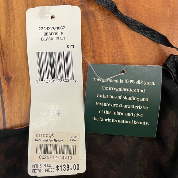 NWT Vintage Lauren Ralph Lauren 100% Silk Floral Print Midi Skirt Womens 14 Y2K. - Picture 10 of 10